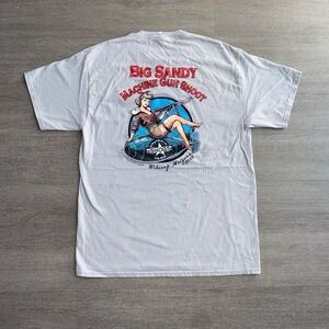Port & Company Grey "Big Sandy Machine Gun Shoot" Graphic Tee Men's Large 1275
